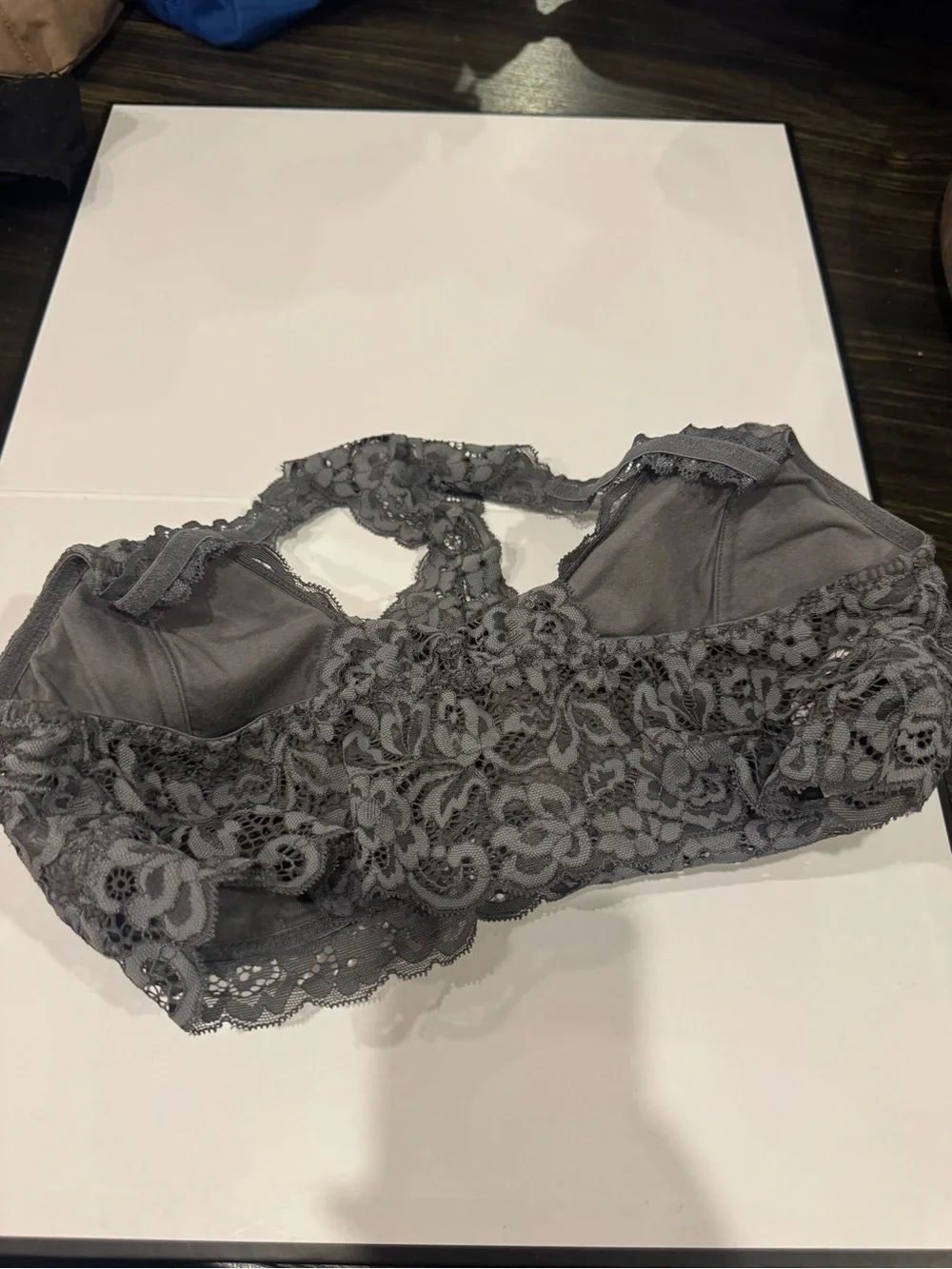Xhilaration Lace Bralette Trio in Blue, Gray and Black